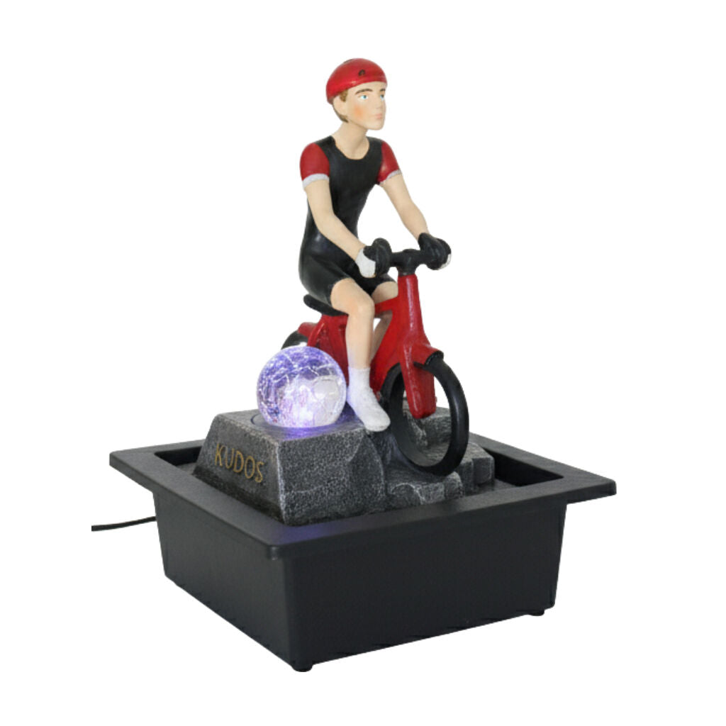 Willow &amp; Silk Water Feature Fountain Cycling Passion 23x18x30cm
