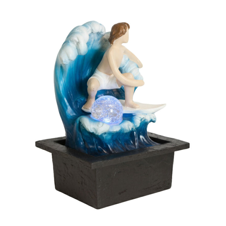 Willow &amp; Silk Water Feature Fountain Barrel Surfer 21x19x27cm