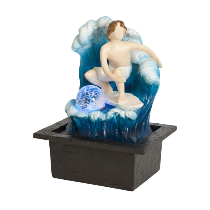 Willow &amp; Silk Water Feature Fountain Barrel Surfer 21x19x27cm