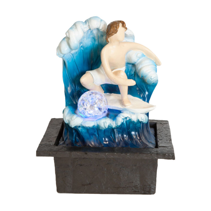 Willow &amp; Silk Water Feature Fountain Barrel Surfer 21x19x27cm