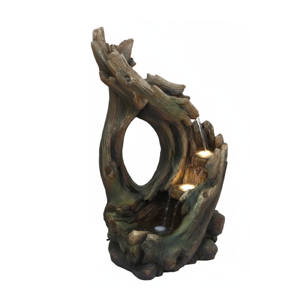 Willow &amp; Silk Water Feature Fountain Forest Trunk 62x40x100cm