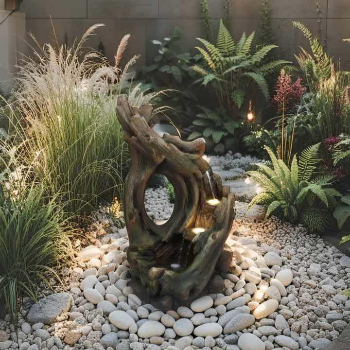 Willow &amp; Silk Water Feature Fountain Forest Trunk 62x40x100cm