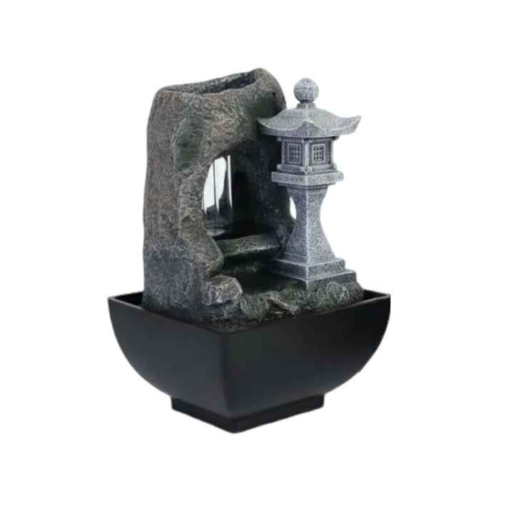 Willow &amp; Silk Water Feature Fountain Raining Pagoda 14x14x20cm