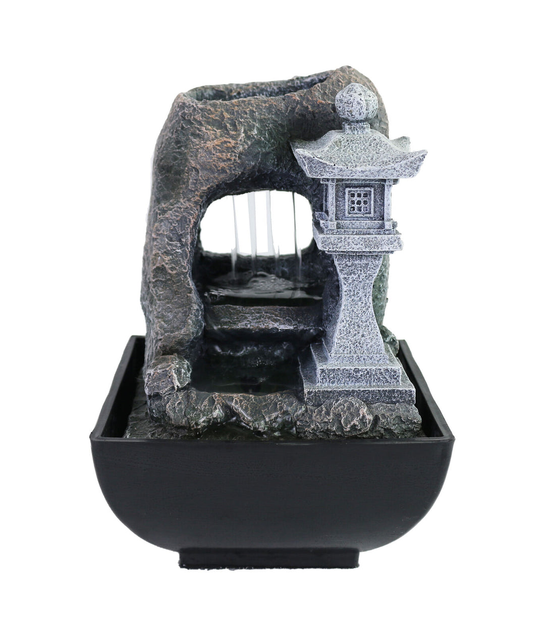 Willow &amp; Silk Water Feature Fountain Raining Pagoda 14x14x20cm