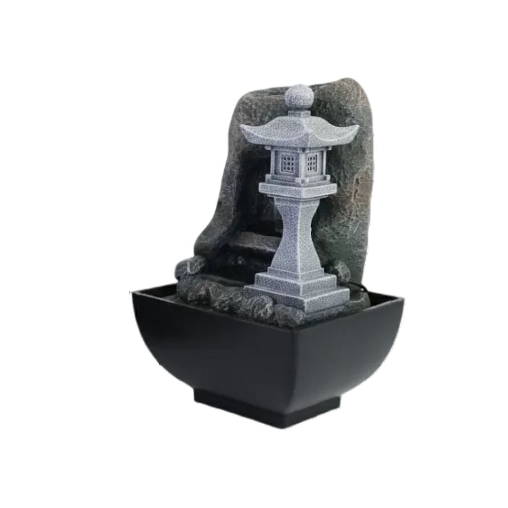 Willow &amp; Silk Water Feature Fountain Raining Pagoda 14x14x20cm