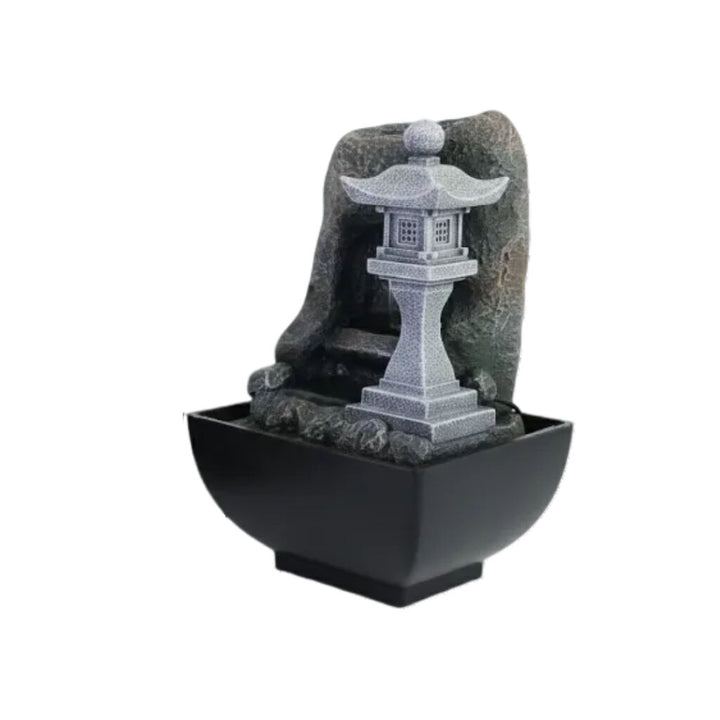 Willow &amp; Silk Water Feature Fountain Raining Pagoda 14x14x20cm