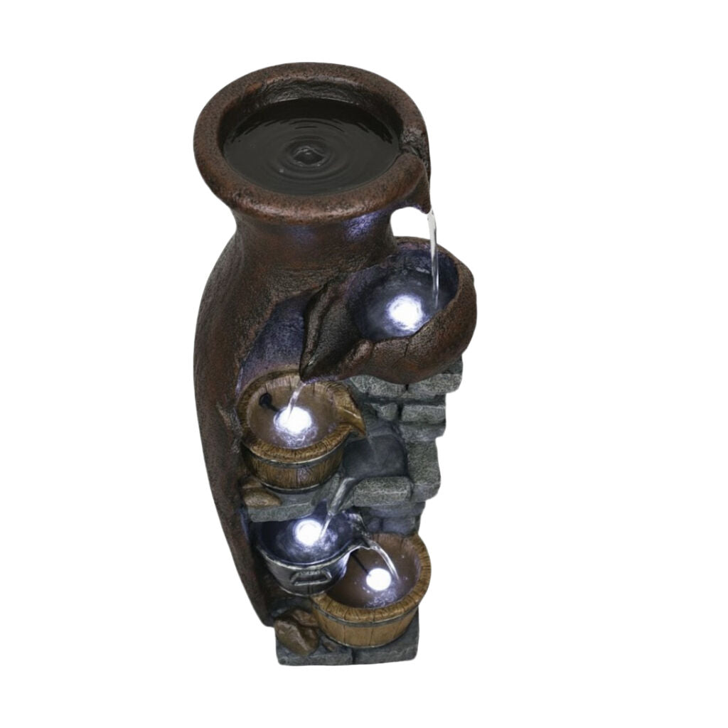 Willow &amp; Silk Water Feature Fountain Urns Cascade 43x28x110cm