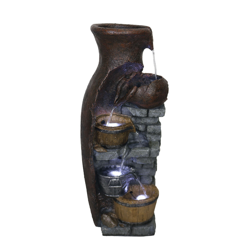 Willow &amp; Silk Water Feature Fountain Urns Cascade 43x28x110cm
