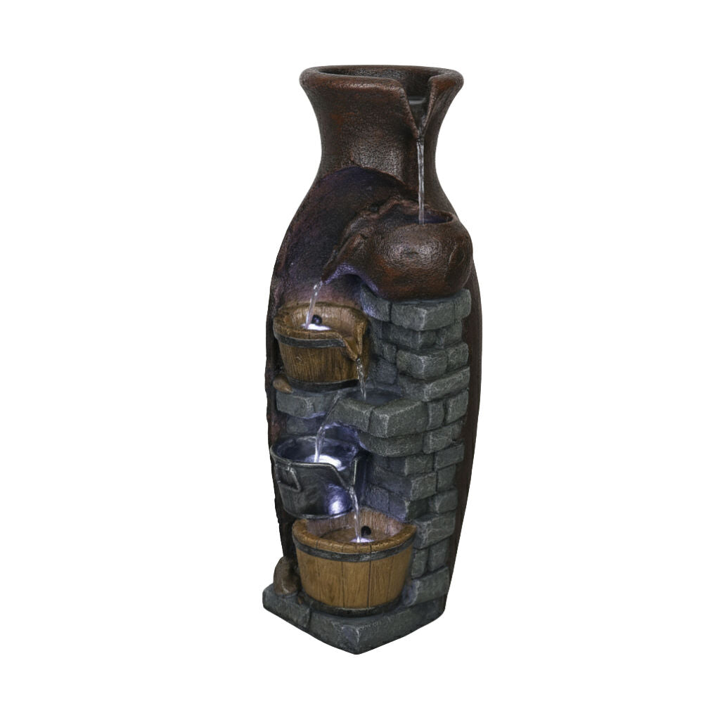 Willow &amp; Silk Water Feature Fountain Urns Cascade 43x28x110cm