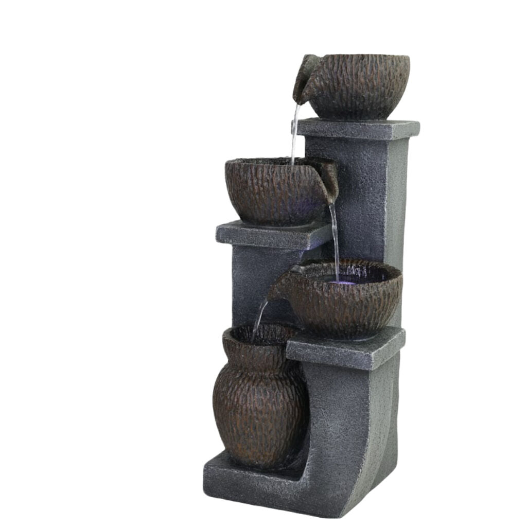 Willow &amp; Silk Water Feature Fountain Column Pots 24x26x55cm