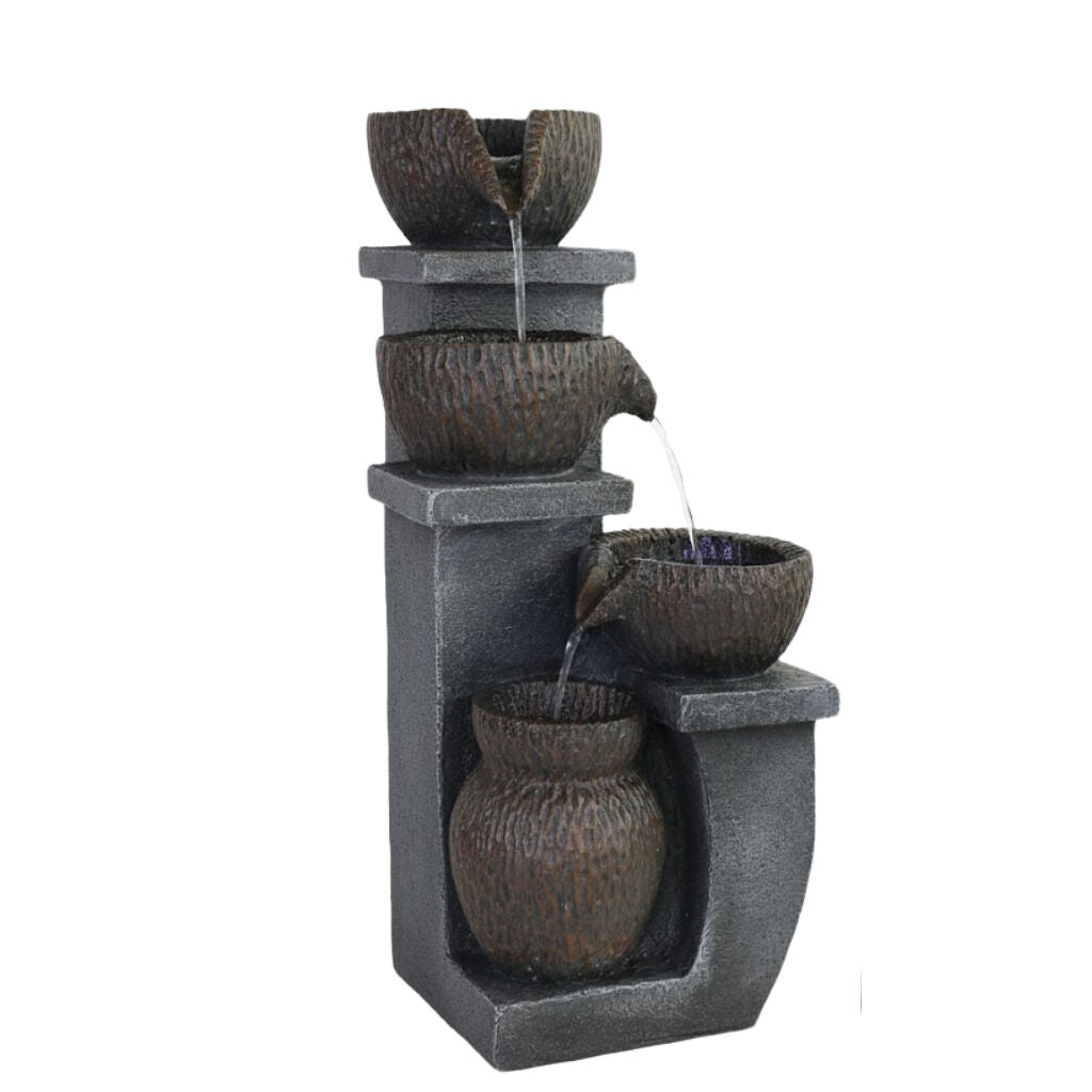 Willow &amp; Silk Water Feature Fountain Column Pots 24x26x55cm