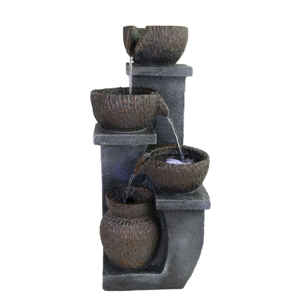 Willow &amp; Silk Water Feature Fountain Column Pots 24x26x55cm