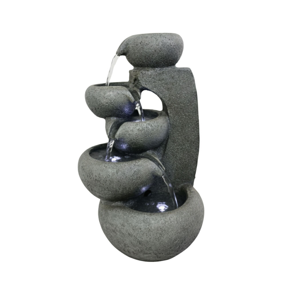 Willow &amp; Silk Water Feature Fountain Bowls On Post 34x30x58cm