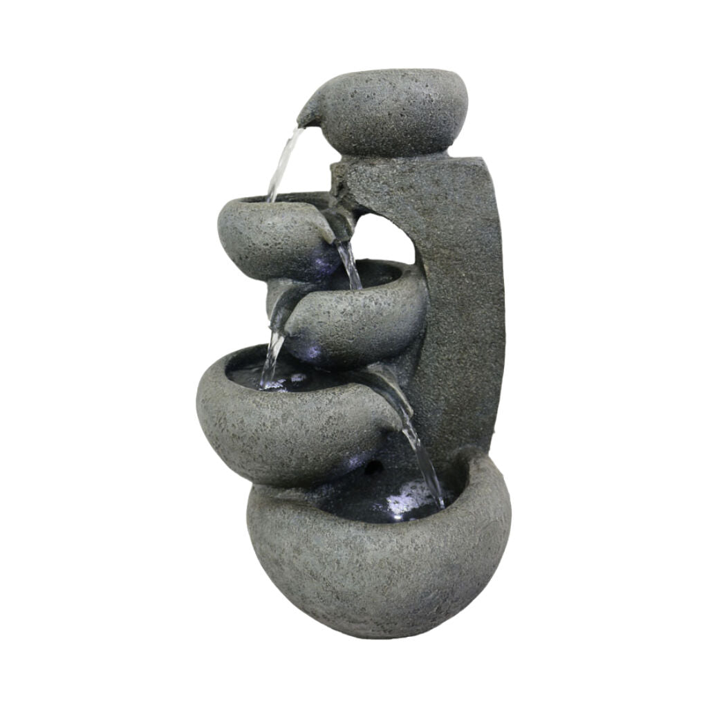 Willow &amp; Silk Water Feature Fountain Bowls On Post 34x30x58cm