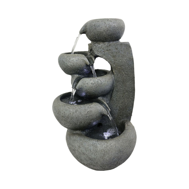 Willow &amp; Silk Water Feature Fountain Bowls On Post 34x30x58cm