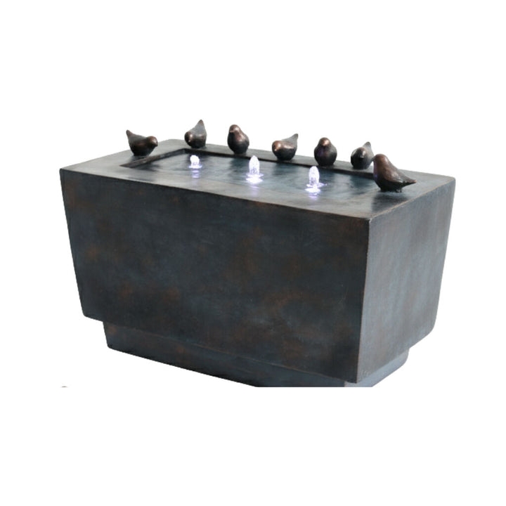 Willow &amp; Silk Water Feature Fountain Bathing Birds 61x30x40cm