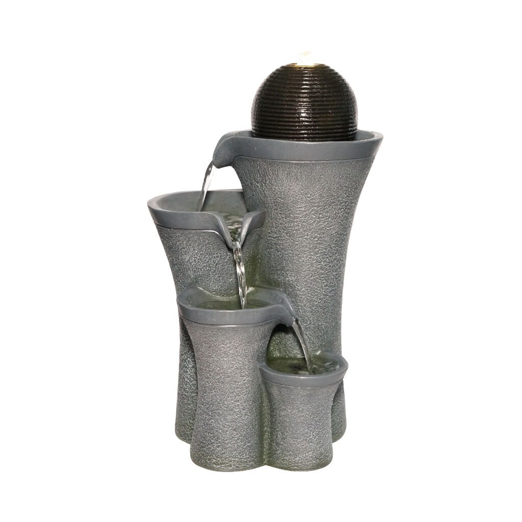 Willow &amp; Silk Water Feature Fountain Sphere Vase Cascade 29x25x50cm