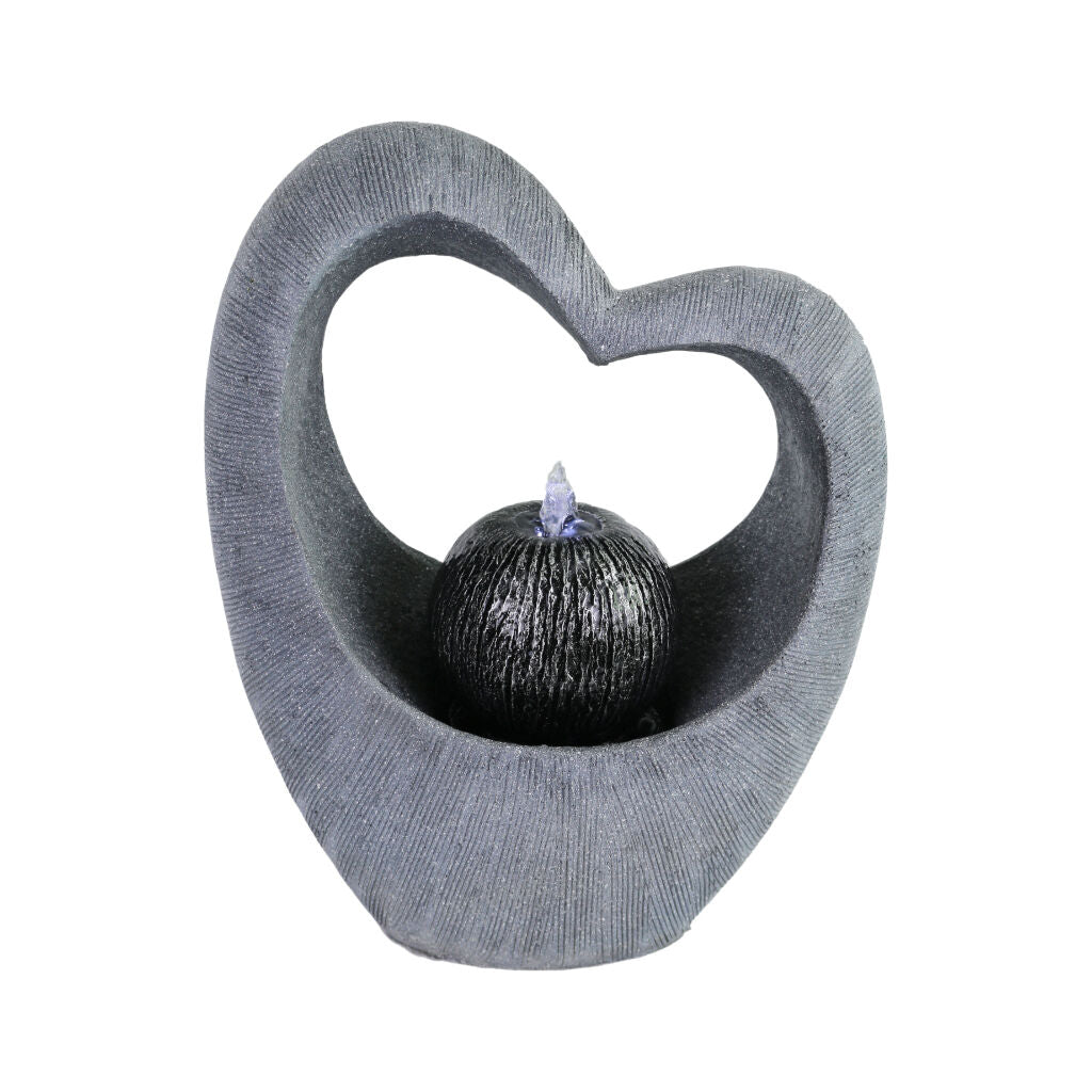 Willow &amp; Silk Water Feature Fountain Heart Overflow 30x16x39cm