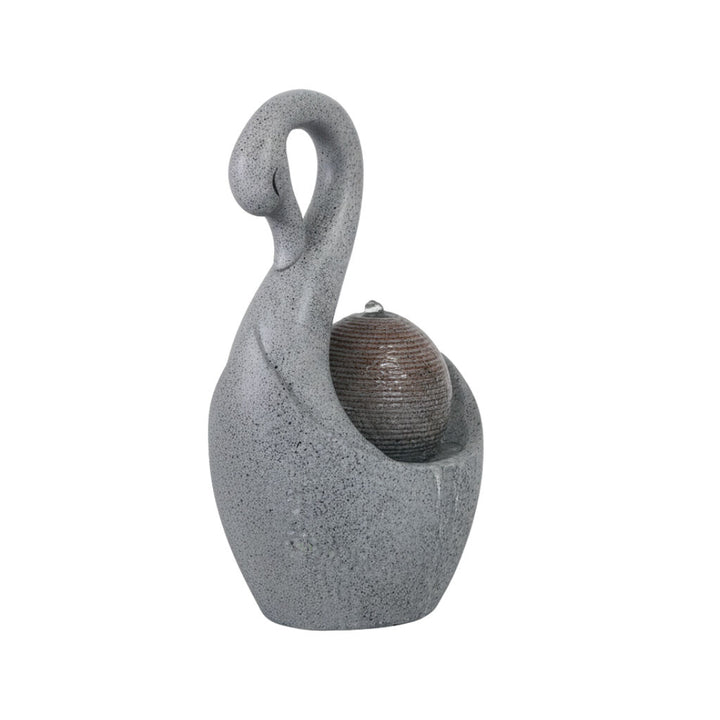 Willow &amp; Silk Water Feature Fountain Swan Sphere 28x20x48cm