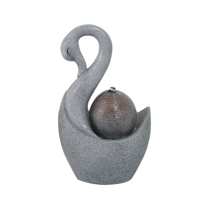 Willow &amp; Silk Water Feature Fountain Swan Sphere 28x20x48cm