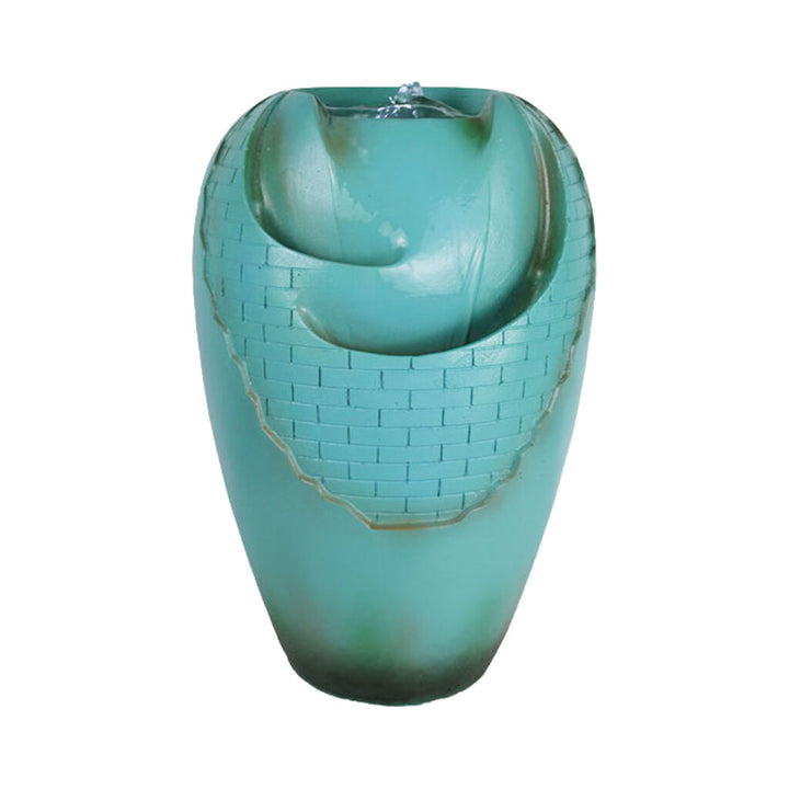 Willow &amp; Silk Water Feature Fountain Glazed Jar 31x29x48cm