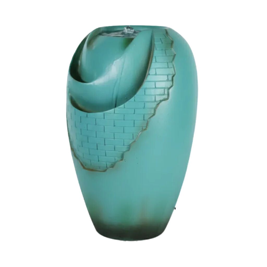 Willow &amp; Silk Water Feature Fountain Glazed Jar 31x29x48cm
