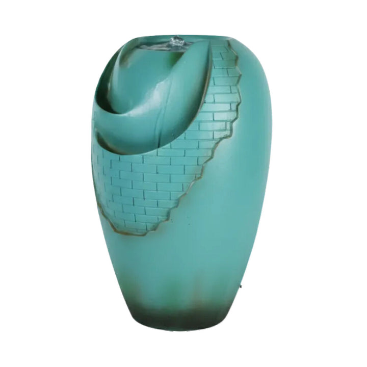 Willow &amp; Silk Water Feature Fountain Glazed Jar 31x29x48cm