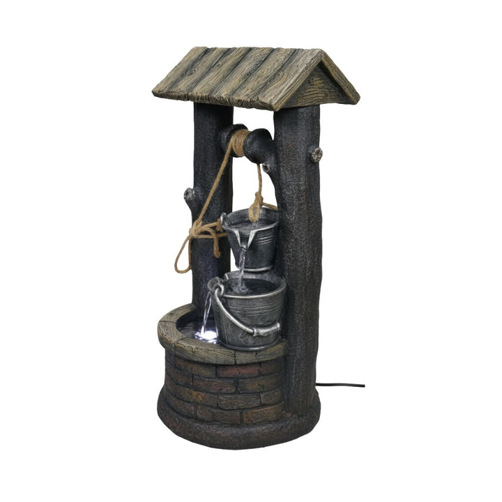 Willow &amp; Silk Water Feature Fountain Wishing Well 36x34x70cm