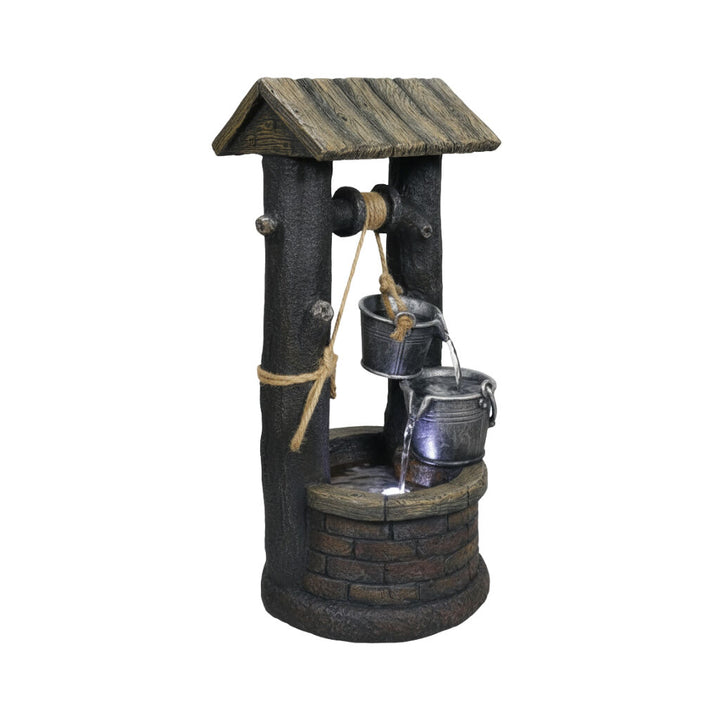 Willow &amp; Silk Water Feature Fountain Wishing Well 36x34x70cm