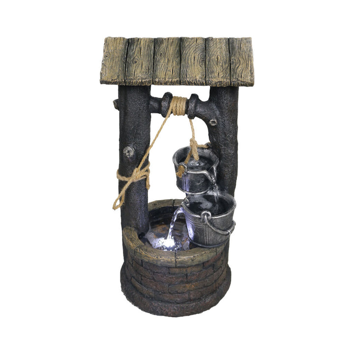 Willow &amp; Silk Water Feature Fountain Wishing Well 36x34x70cm