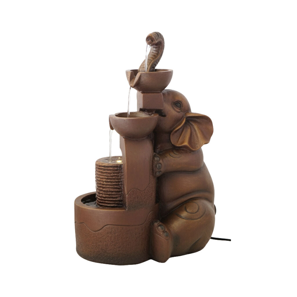 Willow &amp; Silk Water Feature Fountain Charmed Elephant 33x25x50cm