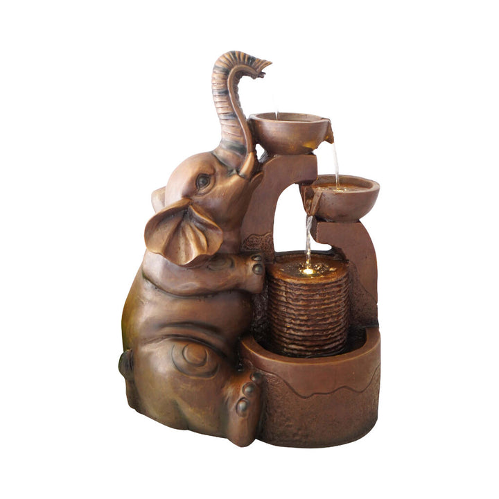 Willow &amp; Silk Water Feature Fountain Charmed Elephant 33x25x50cm