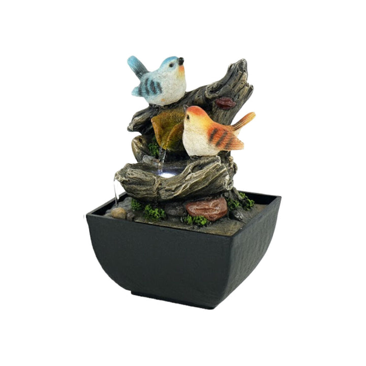 Willow &amp; Silk Water Feature Fountain Birds Trickle 14x14x18cm