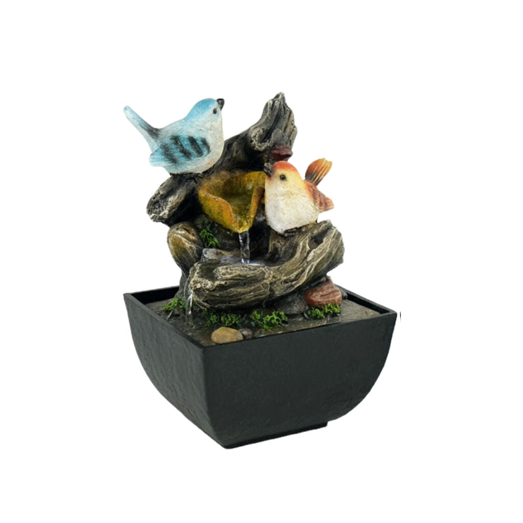 Willow &amp; Silk Water Feature Fountain Birds Trickle 14x14x18cm