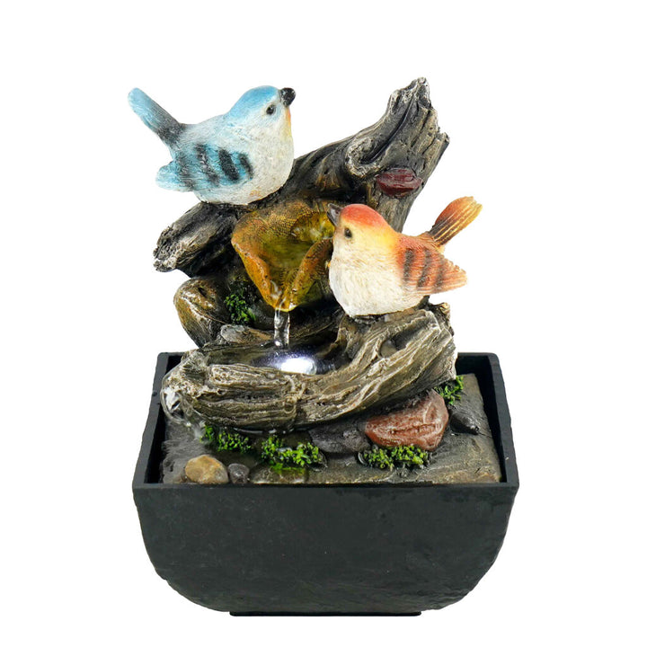 Willow &amp; Silk Water Feature Fountain Birds Trickle 14x14x18cm