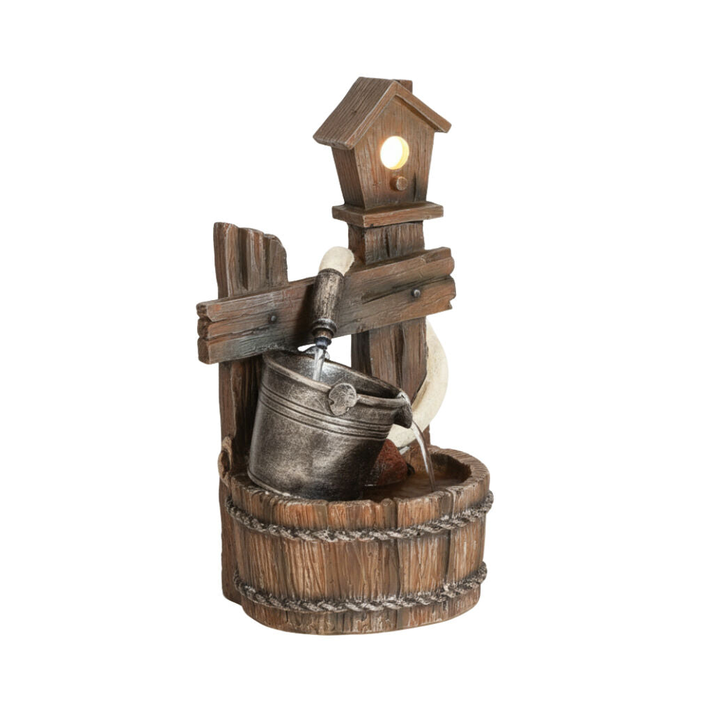Willow &amp; Silk Water Feature Fountain Water Hose Bird Nest 28x24x49cm