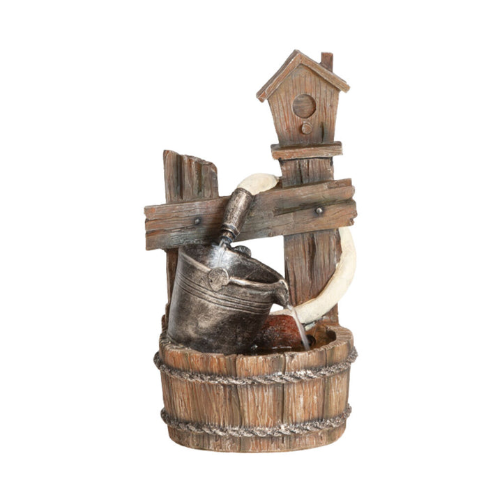 Willow &amp; Silk Water Feature Fountain Water Hose Bird Nest 28x24x49cm