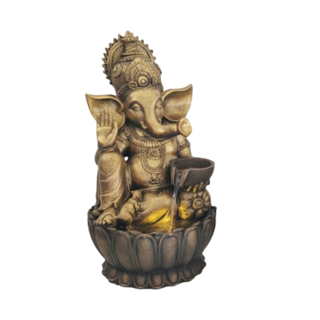 Willow &amp; Silk Water Feature Fountain Grand Ganesha 47.5x45x82.8cm