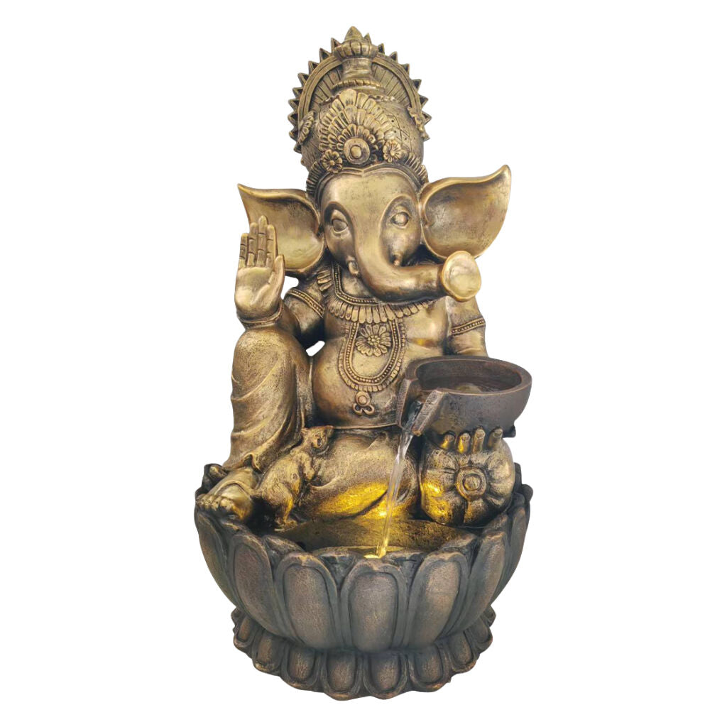 Willow &amp; Silk Water Feature Fountain Grand Ganesha 47.5x45x82.8cm