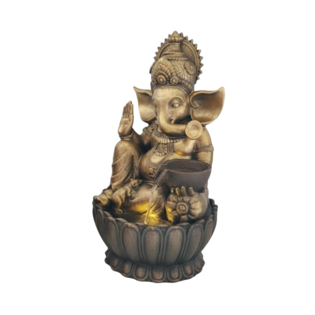 Willow &amp; Silk Water Feature Fountain Grand Ganesha 47.5x45x82.8cm