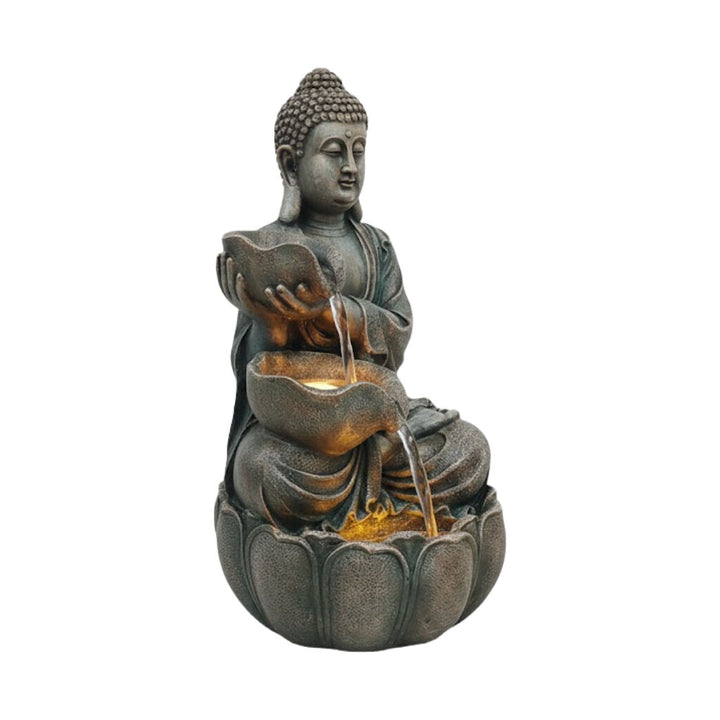 Willow &amp; Silk Water Feature Fountain Grand Buddha 48.5x45x82cm