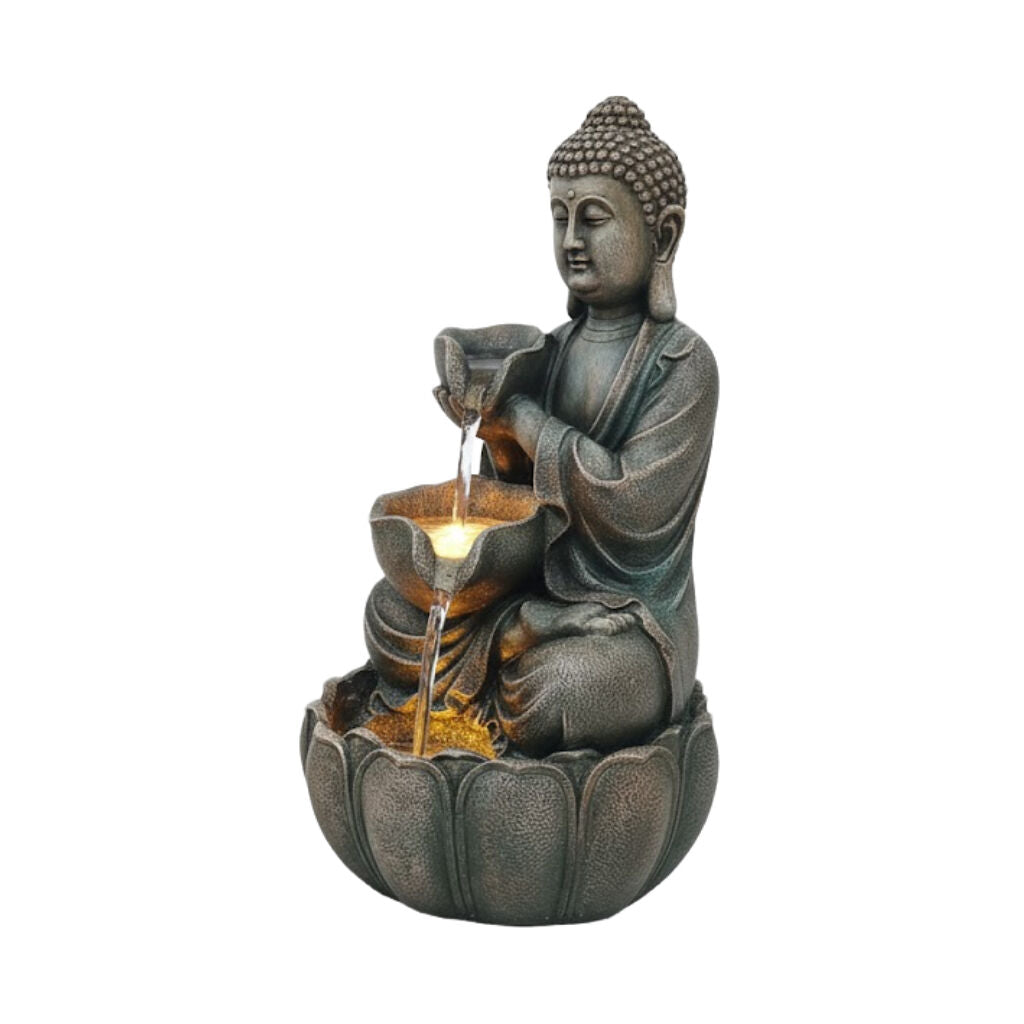 Willow &amp; Silk Water Feature Fountain Grand Buddha 48.5x45x82cm
