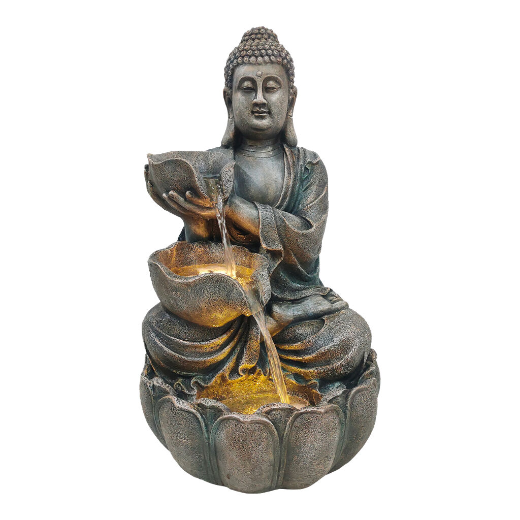 Willow &amp; Silk Water Feature Fountain Grand Buddha 48.5x45x82cm