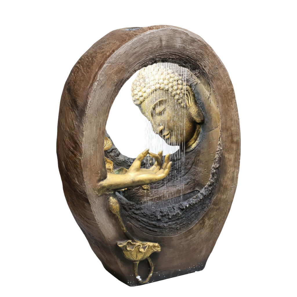 Willow &amp; Silk Water Feature Fountain Raining Graceful Buddha 63x31x88cm