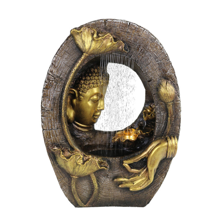 Willow &amp; Silk Water Feature Fountain Raining Peaceful Buddha 35x17x49cm