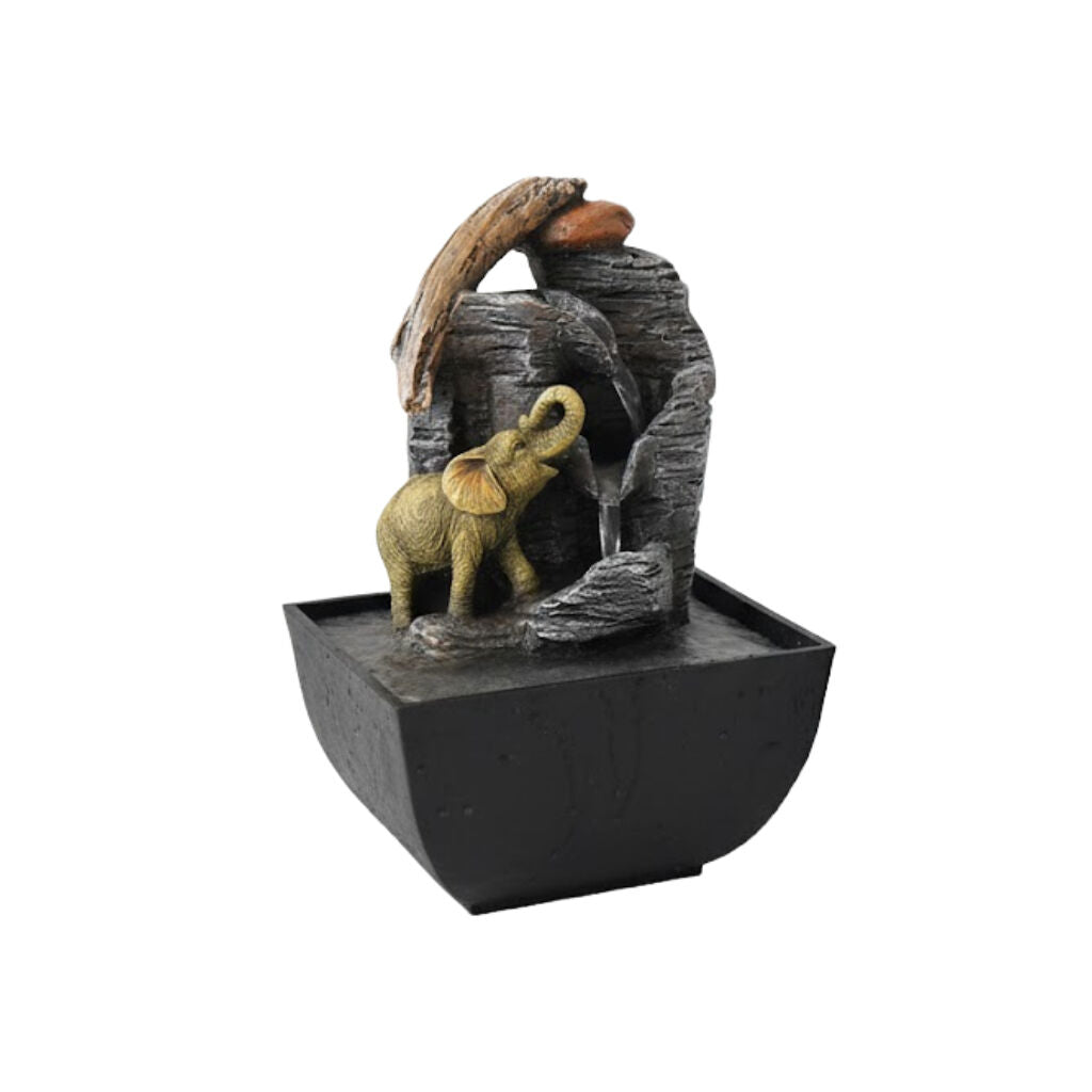 Willow &amp; Silk Water Feature Fountain Elephant Trickle 14x14x18cm