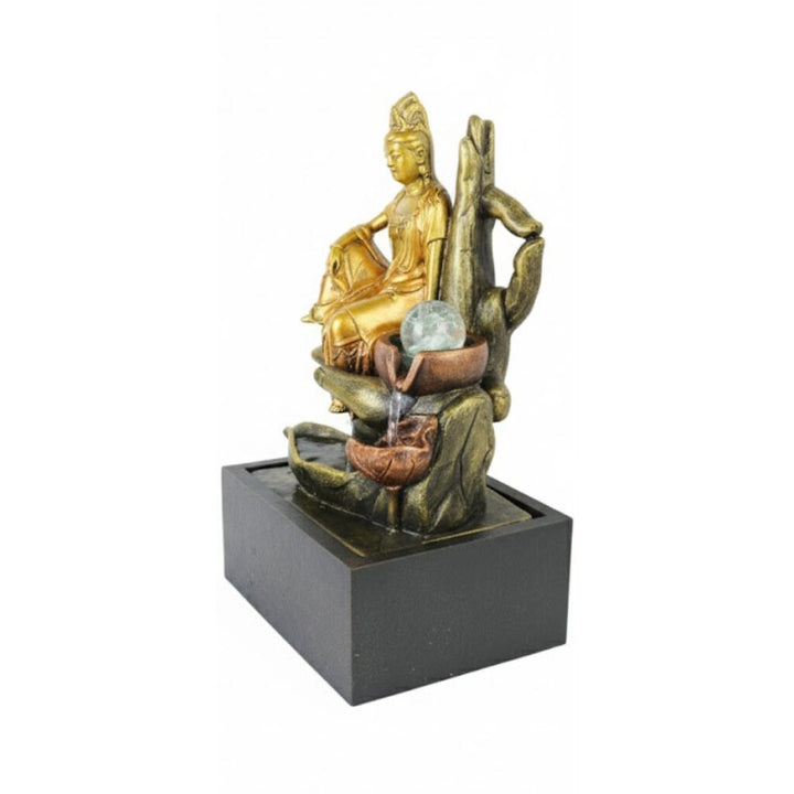 Willow &amp; Silk Water Feature Fountain Guanyin Aura 28x20x45cm
