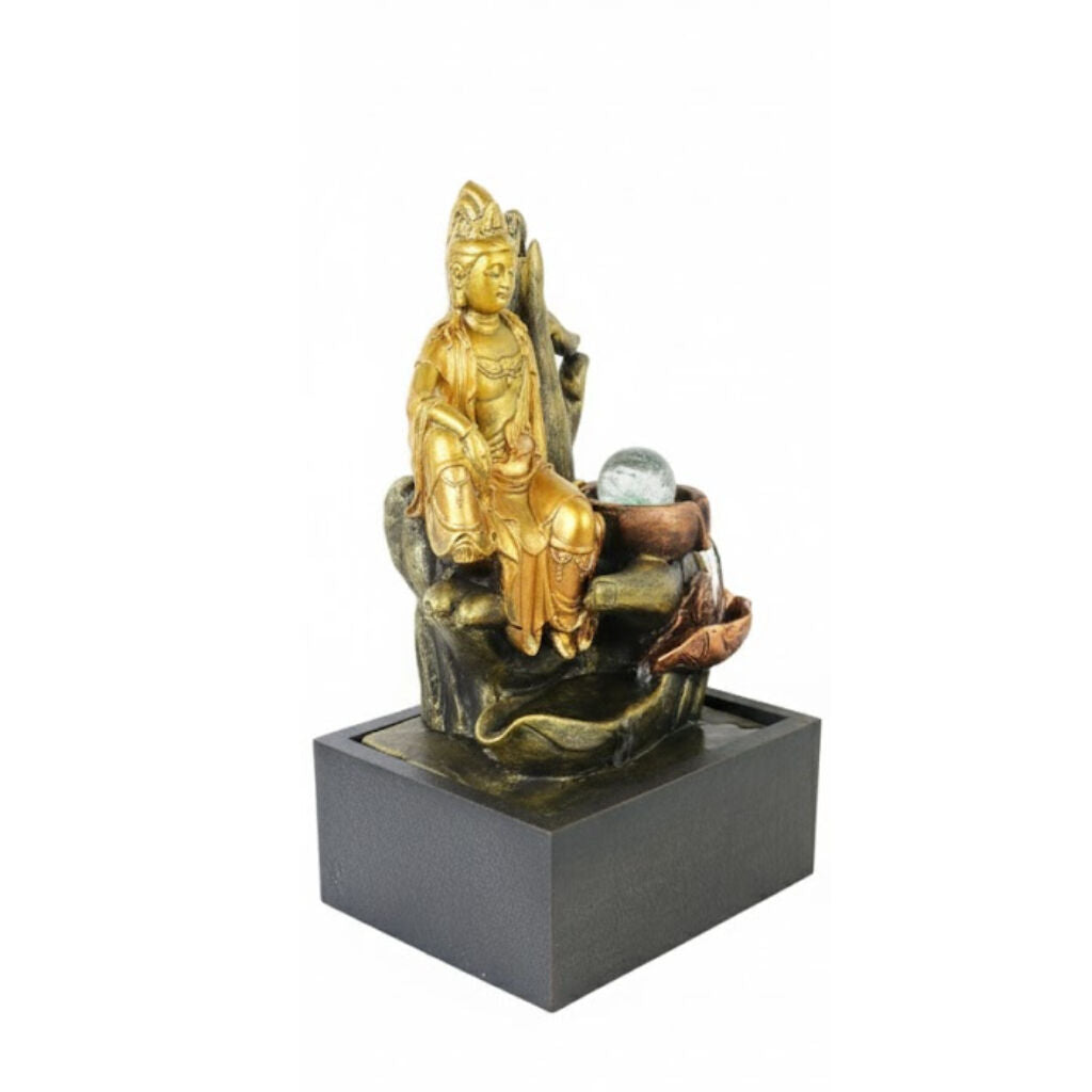 Willow &amp; Silk Water Feature Fountain Guanyin Aura 28x20x45cm