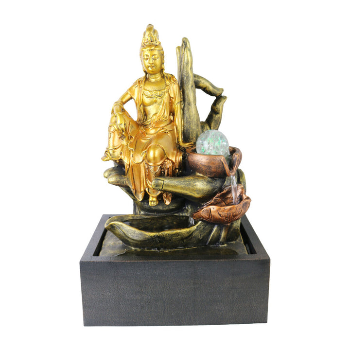 Willow &amp; Silk Water Feature Fountain Guanyin Aura 28x20x45cm