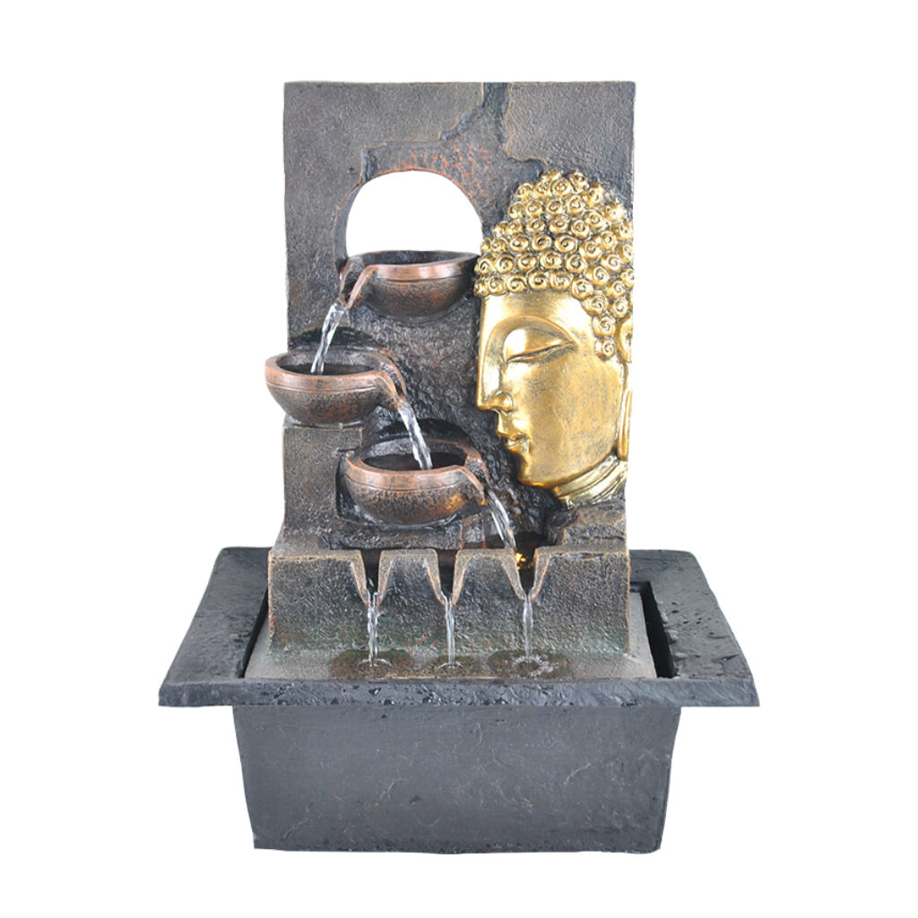 Willow &amp; Silk Water Feature Fountain Terracotta Buddha 30x24x40cm